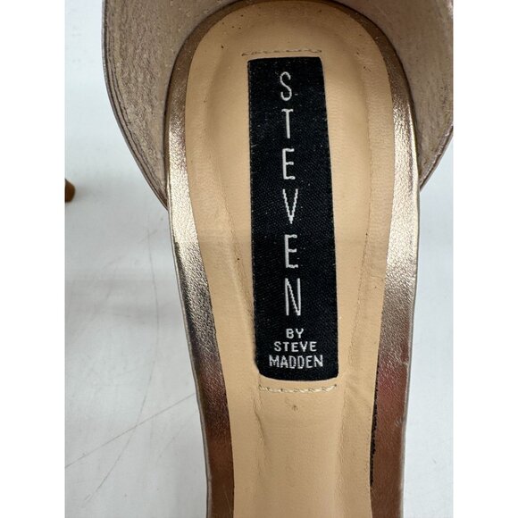 Steven By Steve Madden Vienna Sandals Size 8.5M Metallic Gold Heeled Slingback - Picture 2 of 14